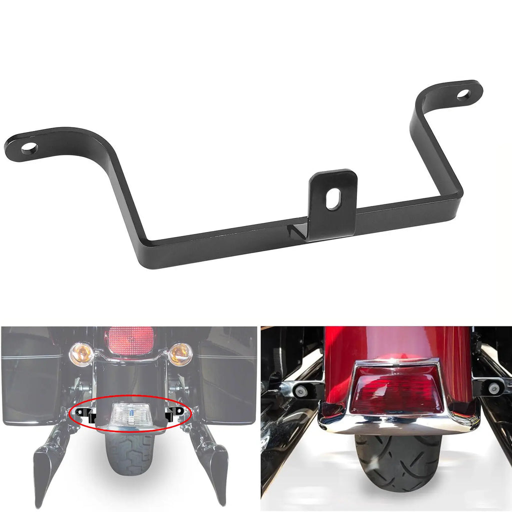 Black Motorcycle Saddlebag to Fender Support Bracket Rear Mount for Harley Touring Electra Road  - Automotive LED Light