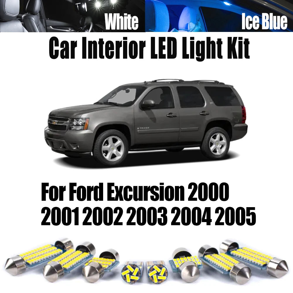 14-Piece LED Interior Light Kit for Ford Excursion 2000- 2005 - Canbus Dome Map Door Trunk Bulbs | AUTOKITSHOP