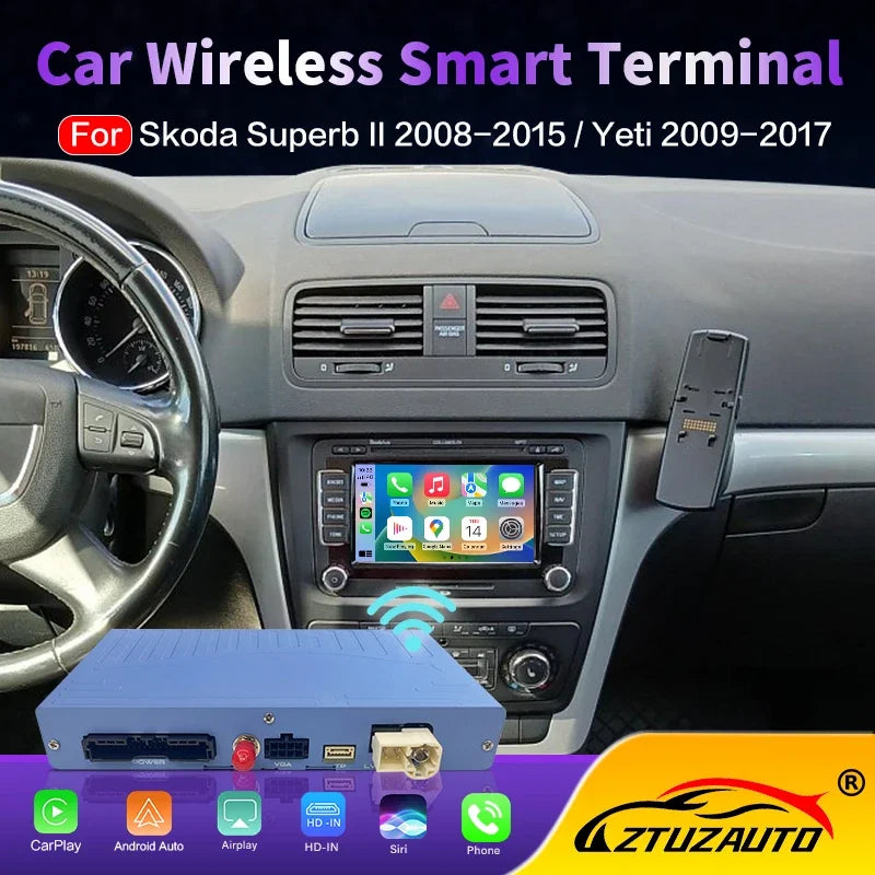Wireless CarPlay For Skoda Superb II/ Yeti 2008-2017 Smart Android Auto Mirror Link AirPla