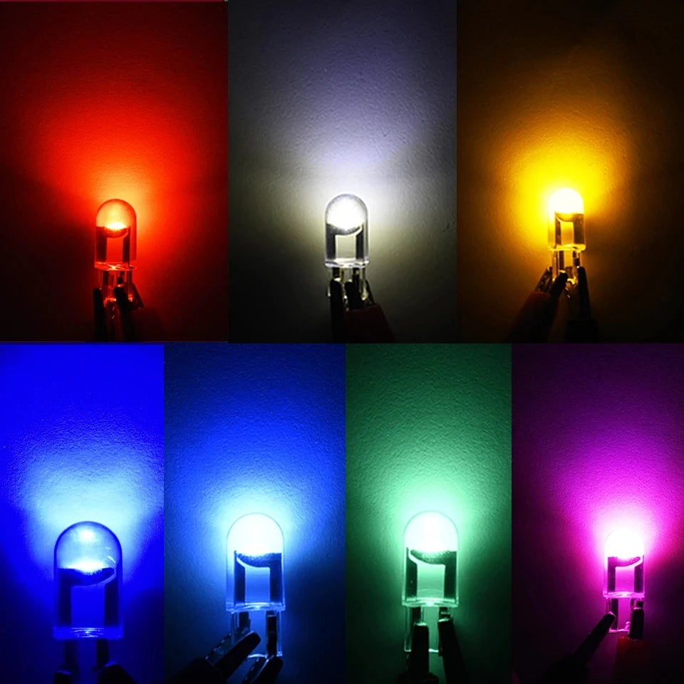 20x T10 W5W Led Car Light COB Glass 6000K White Auto Automobiles 194 168 2825 License Plat