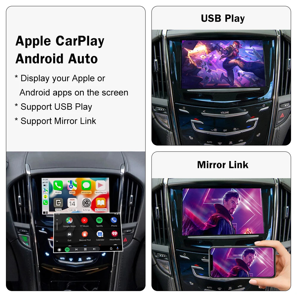 Wireless Carplay for Cadillac ATS 2014-2017 XT5 SRX CTS XTS 8" HMI 2.0 2.5 Android Auto Mi | AUTOKITSHOP