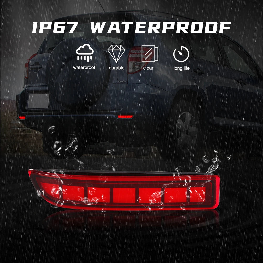 LED Rear Bumper Reflector Lights for Toyota RAV4 2006 2007 2008 2009 2010 2011 2012 For PR | AUTOKITSHOP