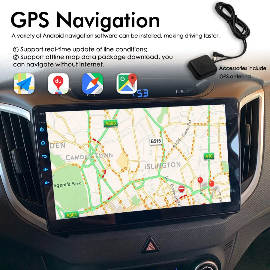 Android Screen For Hyundai Creta IX25 2015-2019 AI Voice Car Radio Head Unit Navigation St