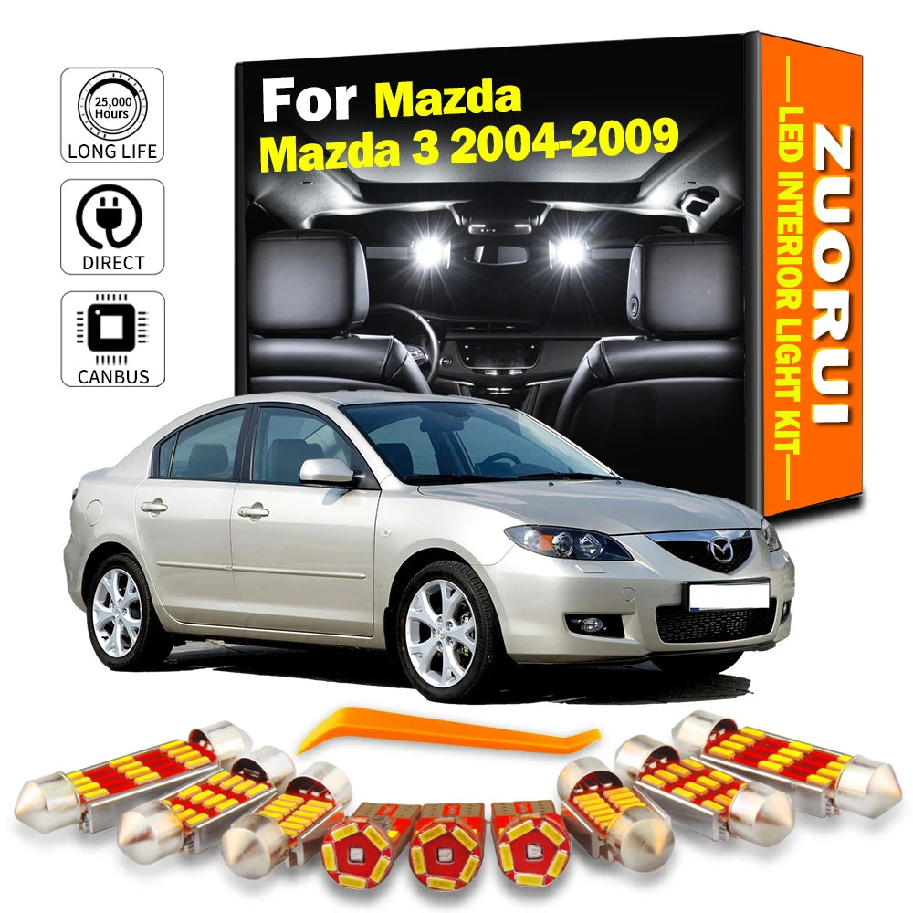 8-Piece LED Interior Light Kit for Mazda 3 - Canbus Error-Free Bulbs | AUTOKITSHOP