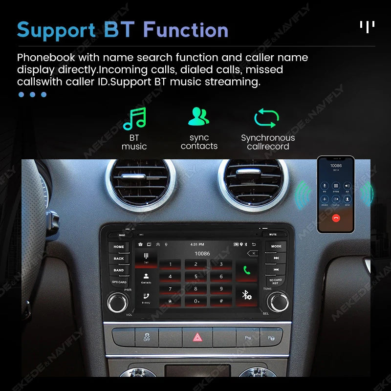 7" Android Auto Screen Car Radio for Audi A3 8P 2003-2012 S3 RS3 Wireless Carplay Audio Mu | AUTOKITSHOP