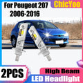 2X 25000LM 130W 6000K White H1 High Beam LED Headlight For Peugeot 207 2006 2007 2008 2009