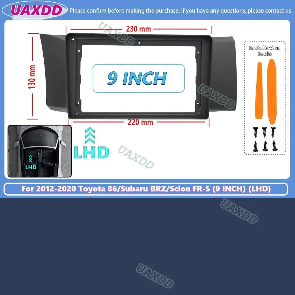 For 2012-2020 Toyota 86 Subaru BRZ Scion FR-S 9INCH 2 Din Car Android frame panel Center f