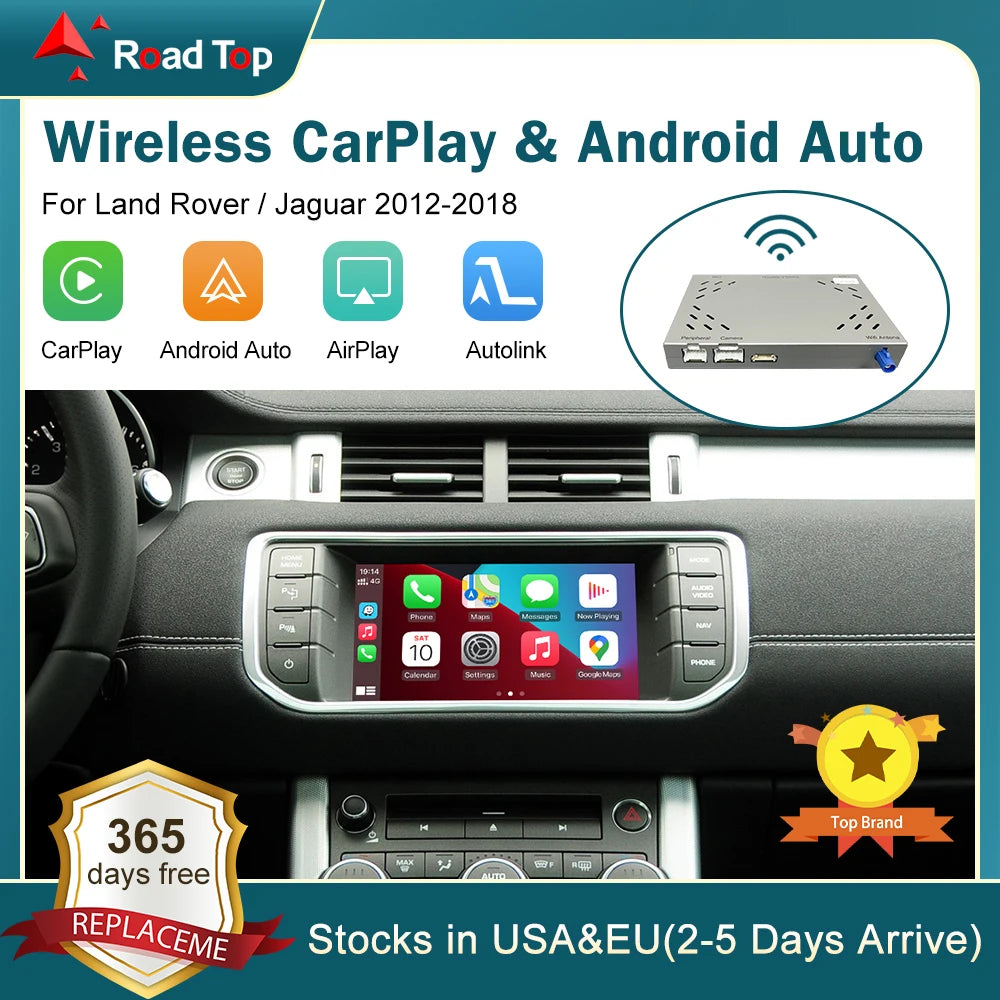 RoadTop Wireless Carplay Mirror Link AirPlay Ai Box For Land Rover Jaguar Range Rover Evoq