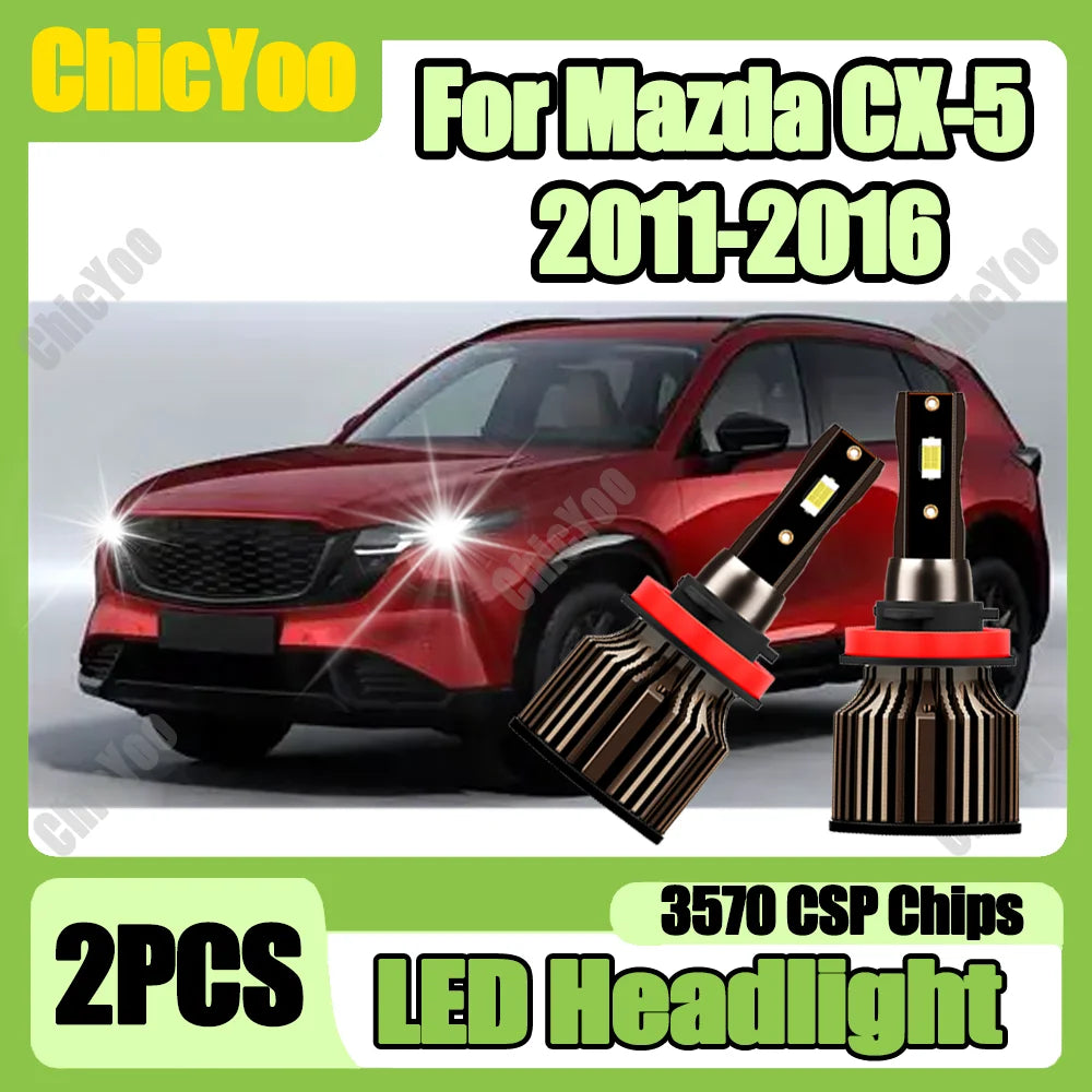 High Power H11 H8 H9 LED Headlight 20000LM 120W 3570 CSP Chip Car Turbo Light 6500K White