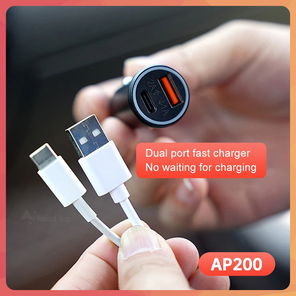 Smart car kit USB Car Charger Adapter Cigarette Lighter Tape C Smart Phone Fast Charging w | AUTOKITSHOP