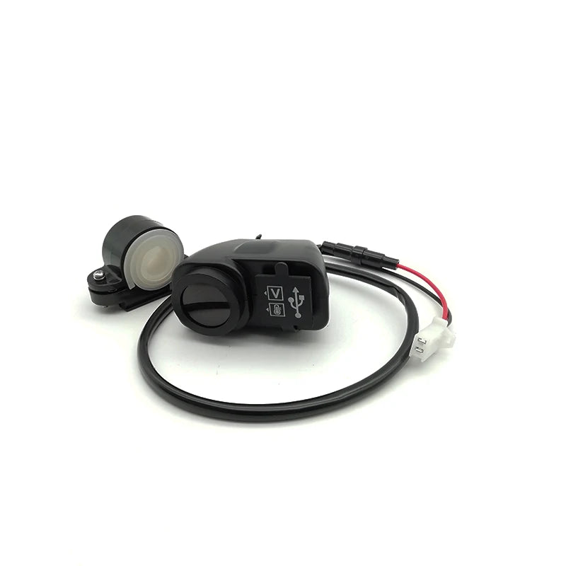 12V Dual USB Charger LED Digital Voltmeter & Thermometer For Motorcycle Scooter