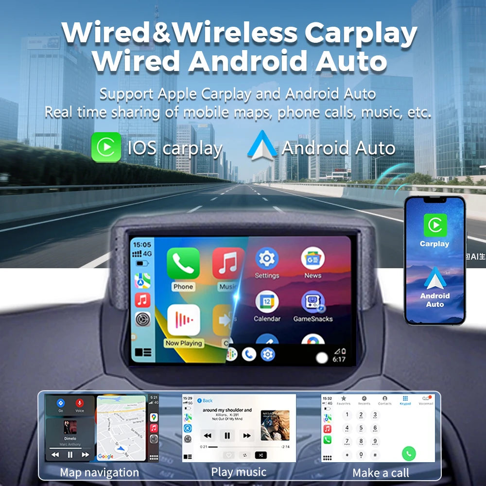 Android 16 Carplay Auto Car Radio For Ford EcoSport Eco Sport 2014 2015 2016 2017 2018 GPS