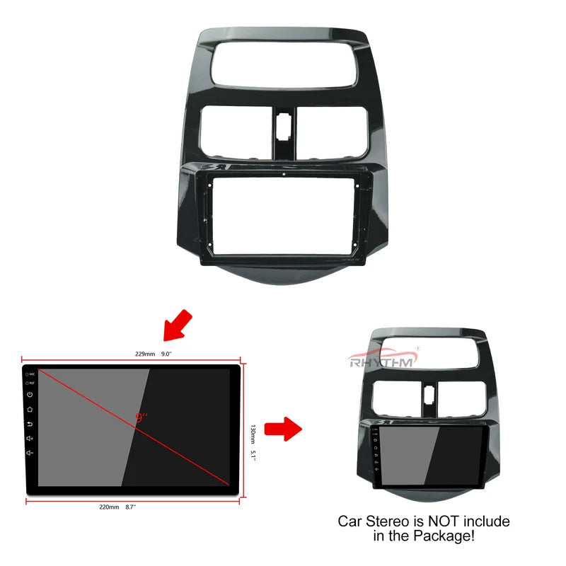 Car Fascia For Chevrolet Spark 2011-2014 Car Dvd Frame 9 Inch Dashboard Installation Trim  | AUTOKITSHOP