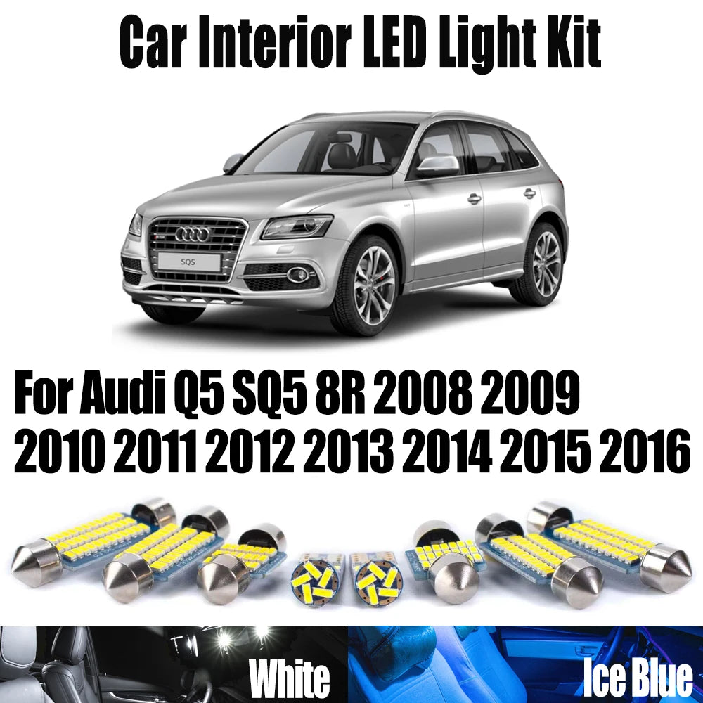 25-Piece LED Interior Light Kit for Audi Q5 SQ5 8R 2008-2012 - Canbus Dome Map Door Trunk Bulbs | AUTOKITSHOP