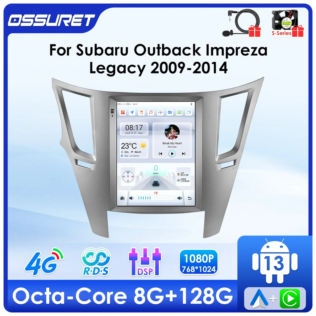9.7"Android 13 Car radio DSP Carplay for Subaru Outback Impreza Legacy 2009-2014 Multimedi