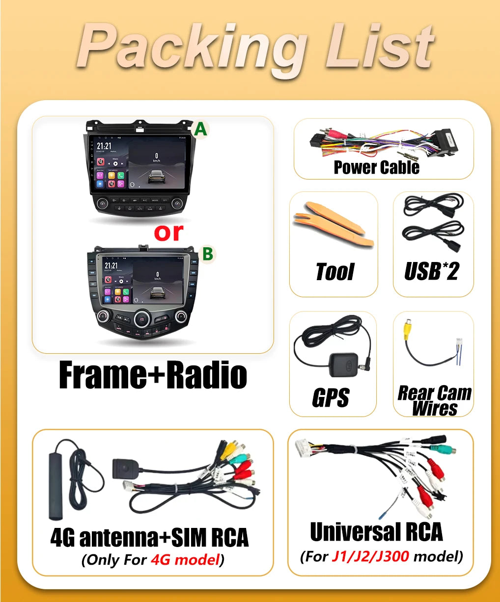 Car Radio Android 16 For Honda Accord 7 2003 2004 2005 2006 2007 Carplay Multimedia Player | AUTOKITSHOP