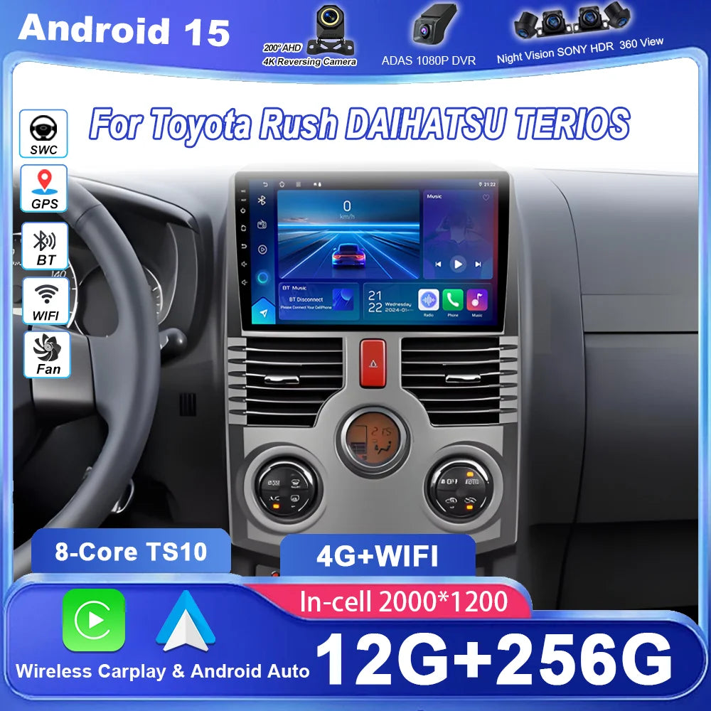 Android Car DVD Radio Stereo For Toyota Rush DAIHATSU TERIOS Auto Multimidia Player GPS Na