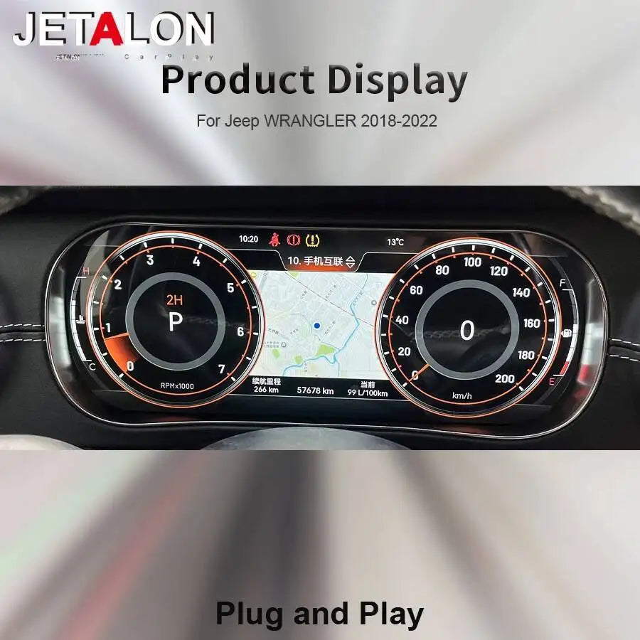 Cluster Map Display12.3inch Multiple Colorful UI High Definition Panel For Jeep WRANGLER 2