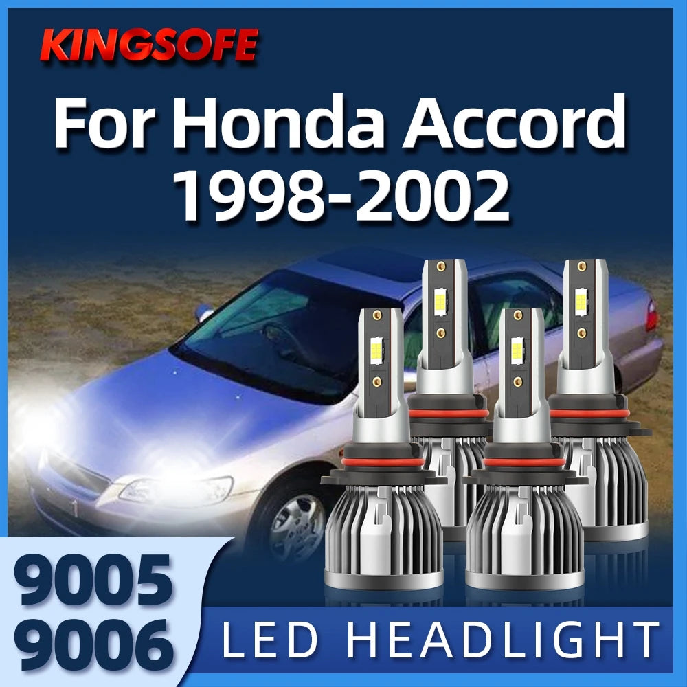 KINGSOFE Car Led Headlight 9005 9006 6000K Auto headLamp Bulb Fit For Honda Accord 1998 19