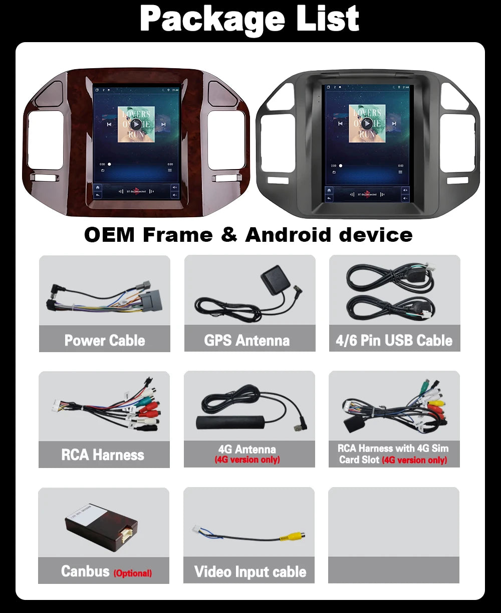 Car Multimedia Player For Mitsubishi Pajero 3 1999-2006 GPS 4G+WIFI Wireless CarPlay Intel