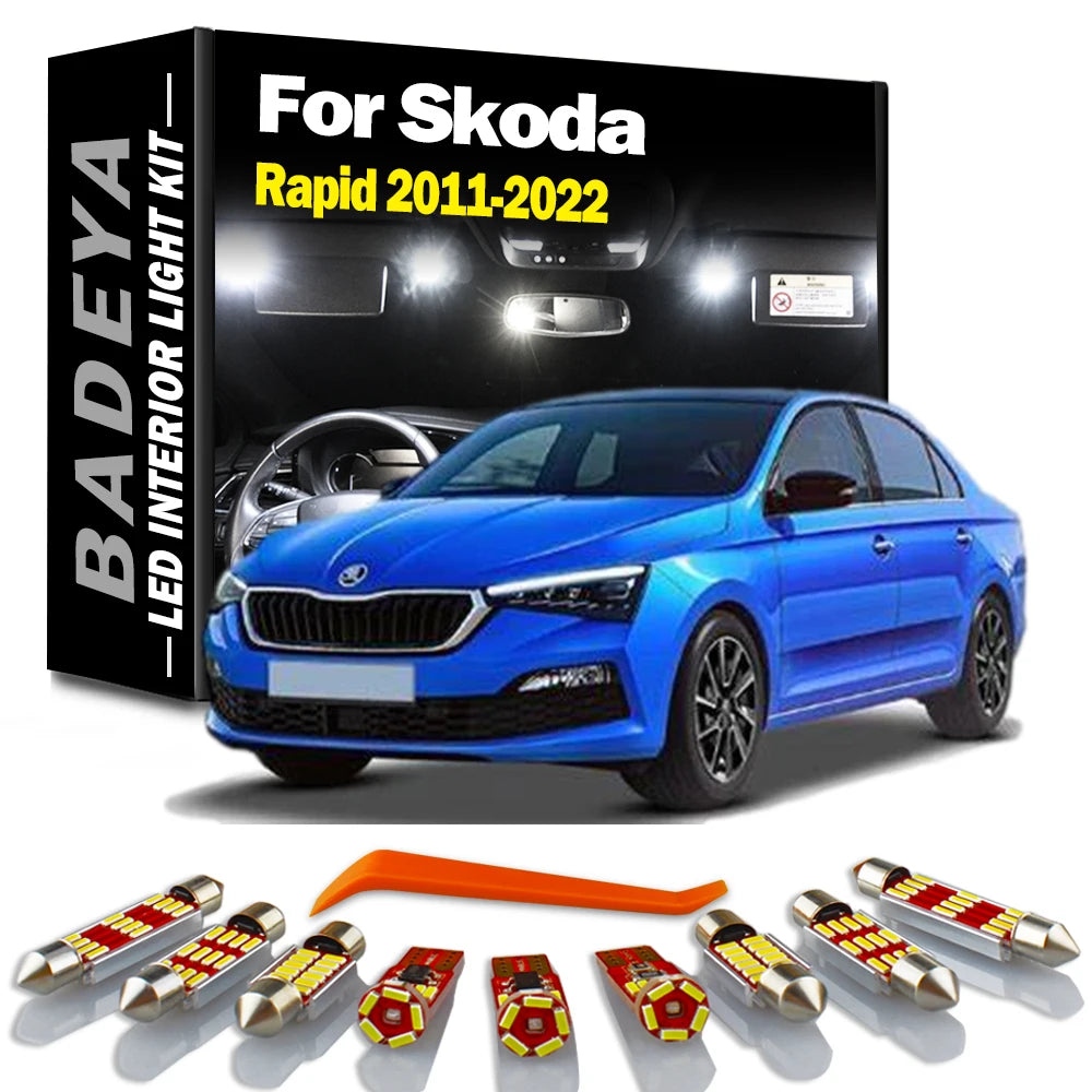 10-Piece LED Interior Light Kit for Skoda NA2 NH1 NH3 2012-2018 - Canbus Error-Free Interior Bulbs