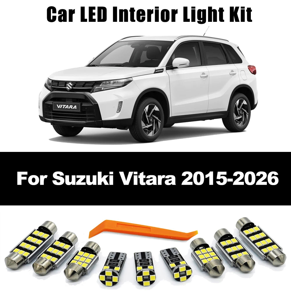 11Pcs Canbus LED Interior Light Kit For Suzuki Grand Vitara 2025 2016 2017 2018 2020 2021 2022 2023 2024 2025 2026 Car LED Bulb