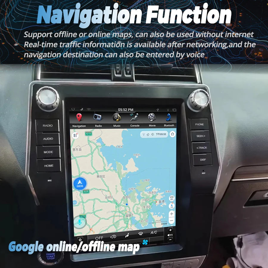 Car Radio 12.1inch For Toyota Prado TXL 2020 Android Smart Screen Stereo GPS Navigation RD | AUTOKITSHOP