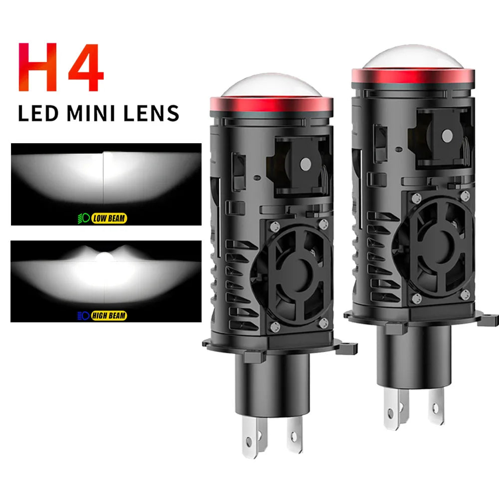 H4 LED Projector lens Car Headlights 85W 6000K 9003 HB2 Auto Lights Bulb H4 High Low Turbo