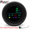 Universal 85MM 6 In 1 Gauge Multi-Function Tachometer Tach Fuel Gauge Water Temp Oil Pressure Vo - Automotive LED Light