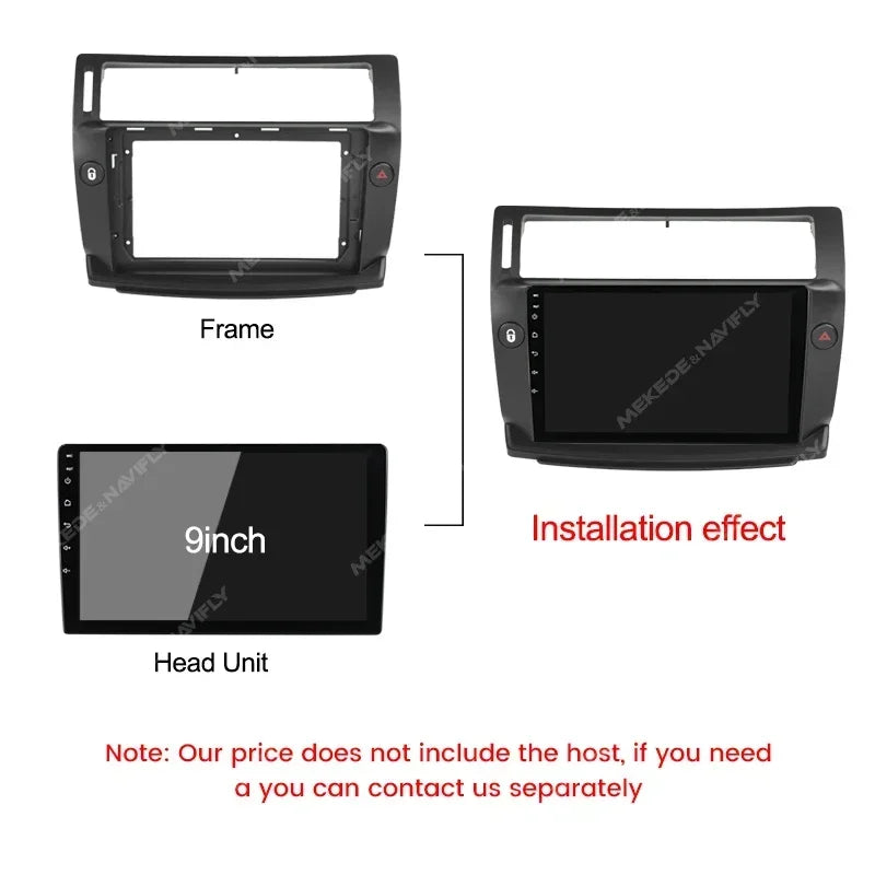 9" Car Radio Fascia Frame for Citroen C4 2004 - 2014 Dashboard Radio Stereo Trim Panel CAN | AUTOKITSHOP