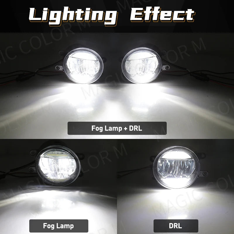 2in1 Car LED Fog Light DRL Daytime Running Lamp for Toyota Corolla Camry Prius Tacoma RAV4 | AUTOKITSHOP