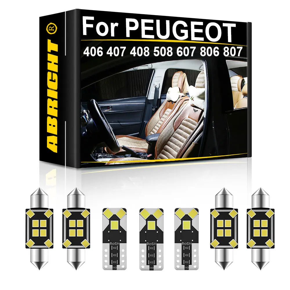 LED Interior Light Kit for PEUGEOT - Canbus Error-Free Interior Bulbs