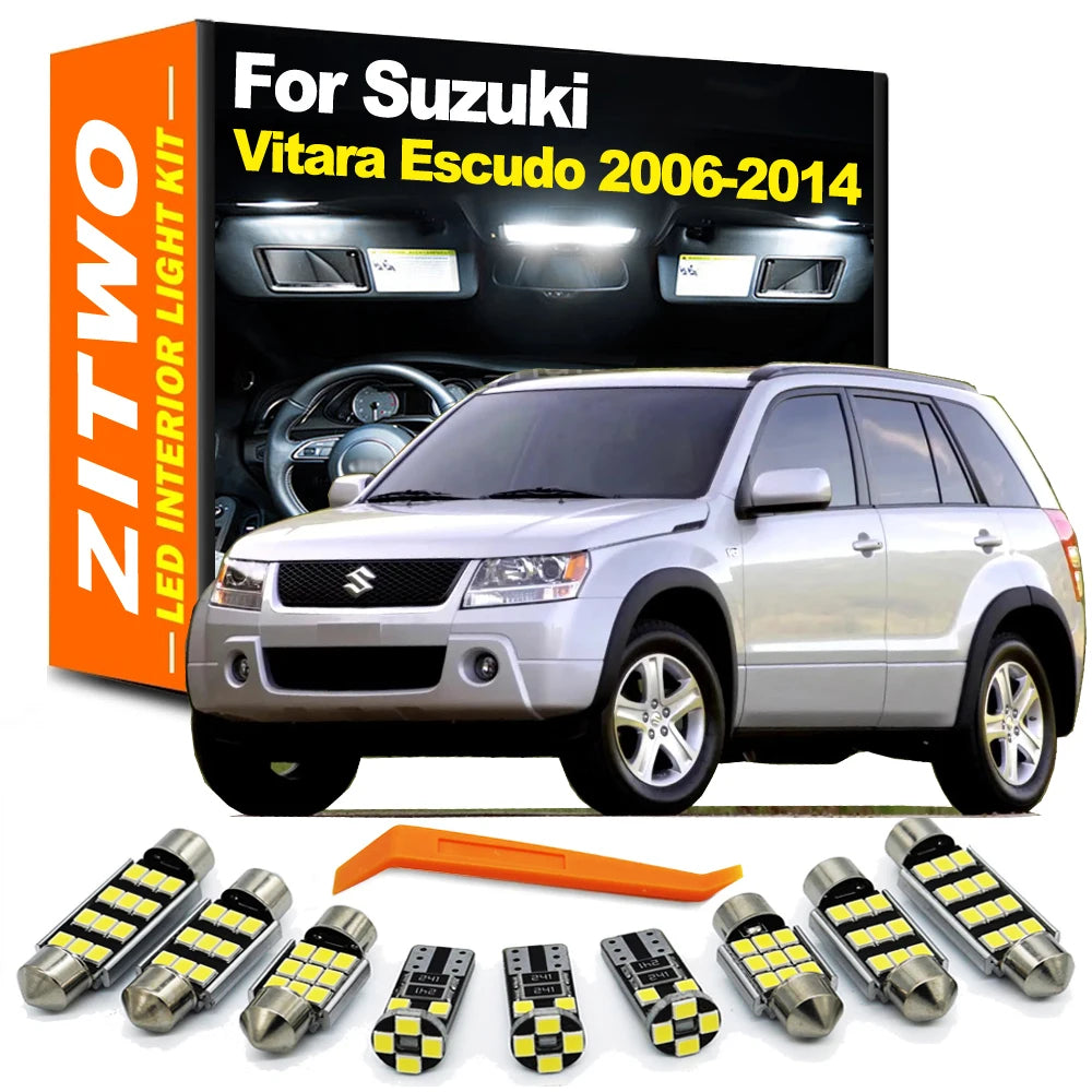 ZITWO 11Pcs LED Interior Dome Map Light Kit For Suzuki Grand Vitara Escudo 2006 2007 2008 2009 2010 2011 2012 2013 2014 Canbus