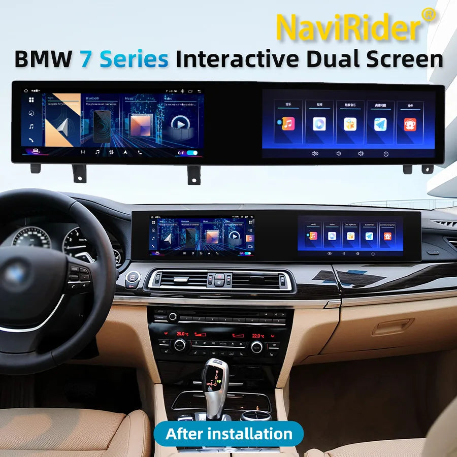 21" Curved Dual Screen Car Radio For BMW 7 Series F01 F02 F04 2009-2015 Android Carplay GP | AUTOKITSHOP