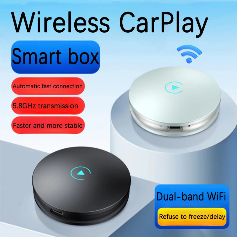 2.4GHZ+5.8GHZ Dual-Frequency Wifi Bluetooth Wired TO Wireless Carplay For Apple Android Au