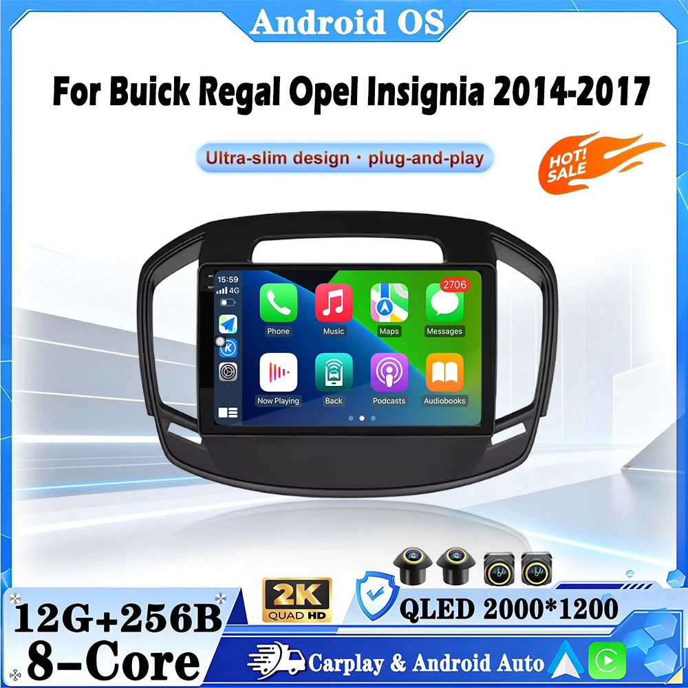 Car Radio GPS Navigation Multimedia Video Player For Buick Regal Opel Insignia 2014-2017 A
