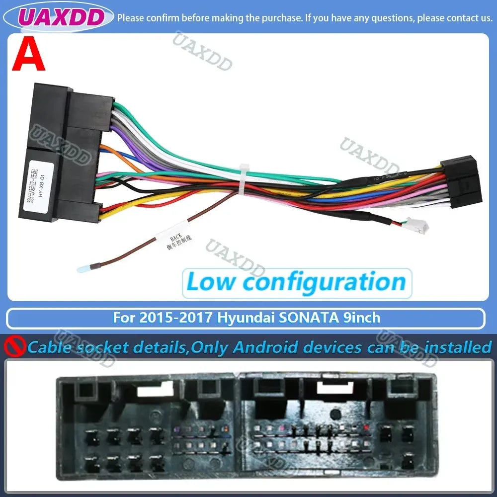 For 2015-2017 Hyundai SONATA 9inch 2 Din Car stereo radio Android frame panel fascia cable