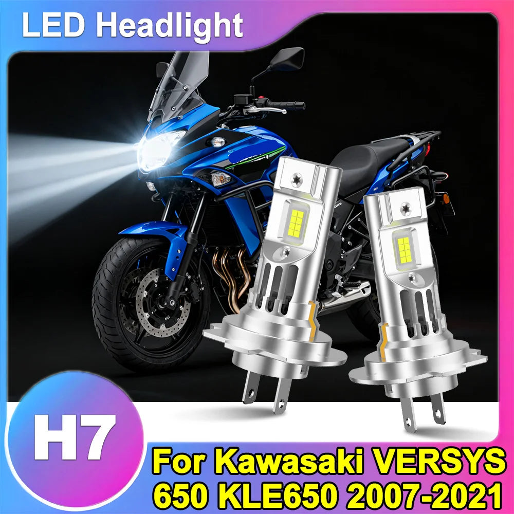 H7 Motorcycle LED Headlight Bulb With Fan 30000LM High Power 1:1 Design For Kawasaki VERSY