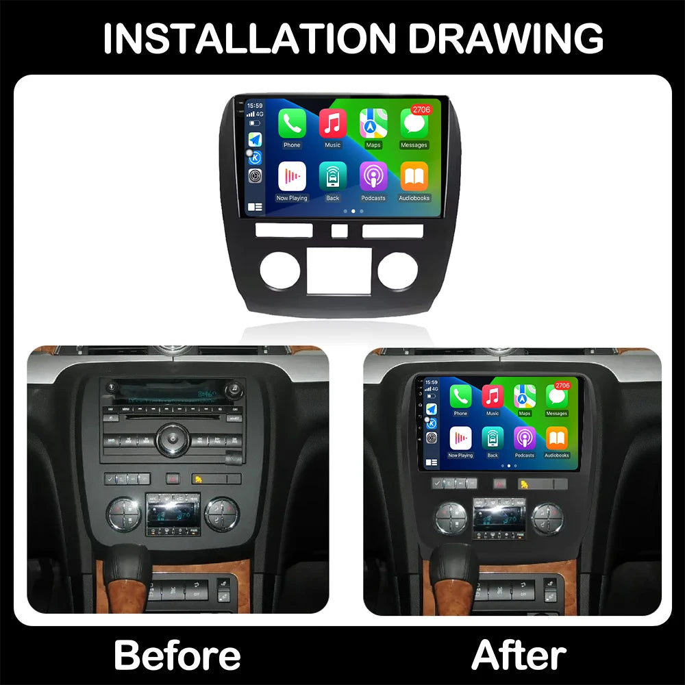 9" Car Radio For Buick Enclave 2008-2013 GPS Navigation Android Auto Carplay Multimedia Pl