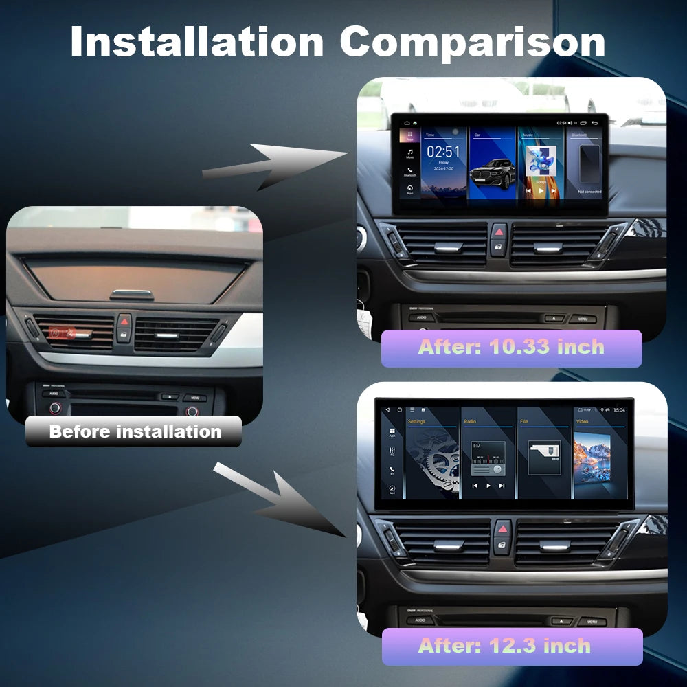 For BMW X1 E84 2010 - 2015 CIC System Without original screen Android 14 Car Radio Multime