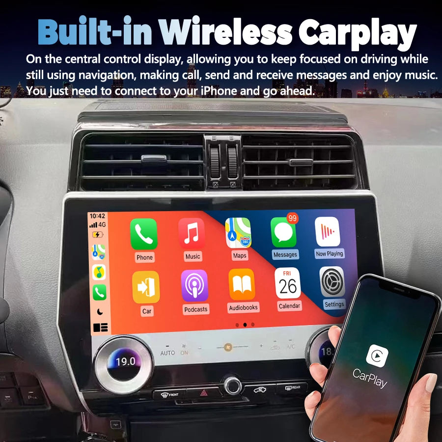 AHD Carplay BT Android 13 Navirider 11.6inch Car Radio QLED Car Multimídia Player HU For T