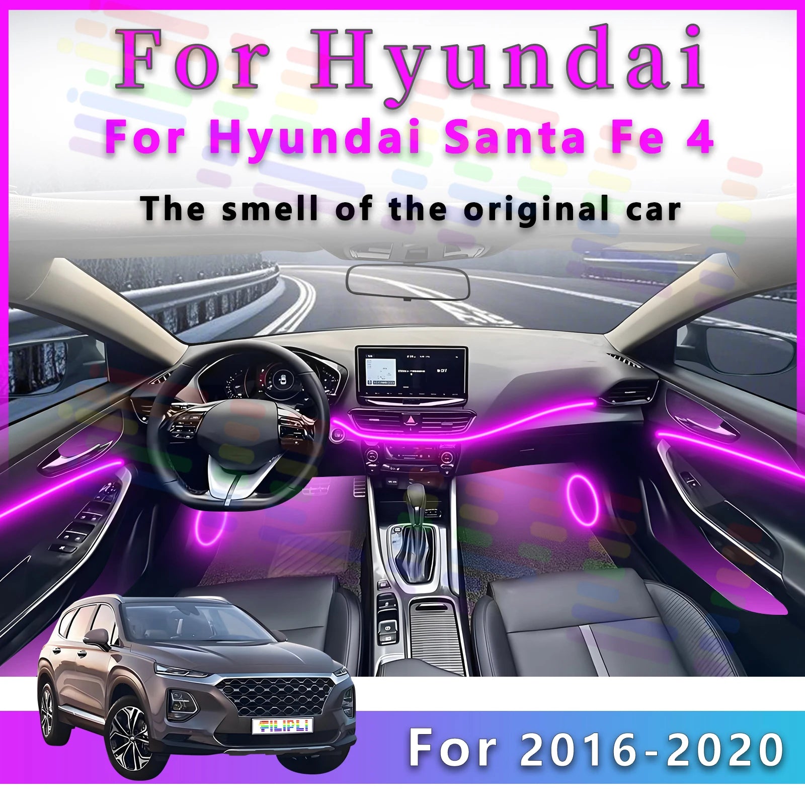 RGB - Ambient Light - for Hyundai 2016-2020 - App Control - Car Interior Lighting | AUTOKITSHOP