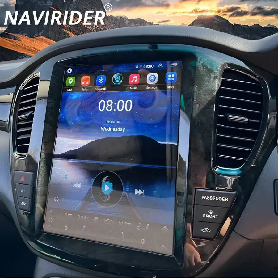 Black Color BT Car Multimedia Player For Toyota Highlander Kluger 2001-2007 Android 14 aud