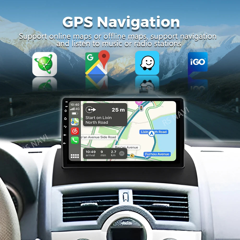 Android 16 For Renault Megane 2 2002 - 2009 2K QLED Android Car Radio Multimedia Video Pla