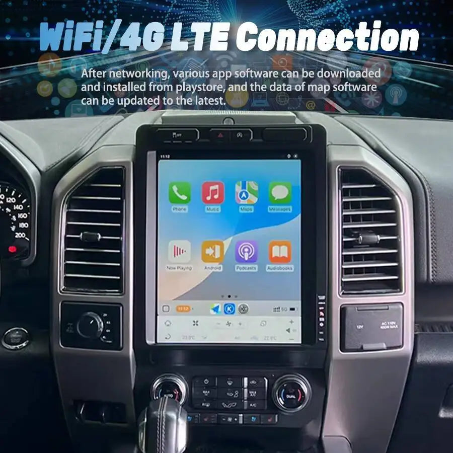 12.1" Screen Android Head Unit For Ford F150 F250 2015-2019 Car Radio Multimedia Player Ca
