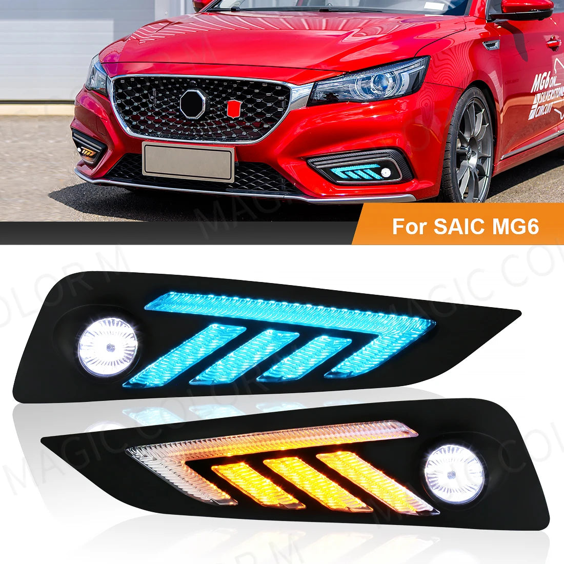 LED Daytime Running Lights For MG MG6 2021 2022 Morris Garages DRL Fog Lamps Turn Signal W | AUTOKITSHOP