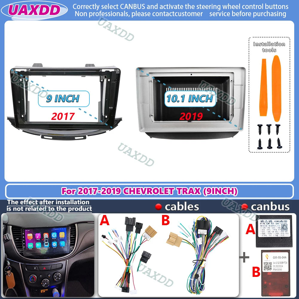 For 2017-2019 CHEVROLET TRAX TRACKER 9 10.1INCH Car stereo radio MP5 Android frame panel f