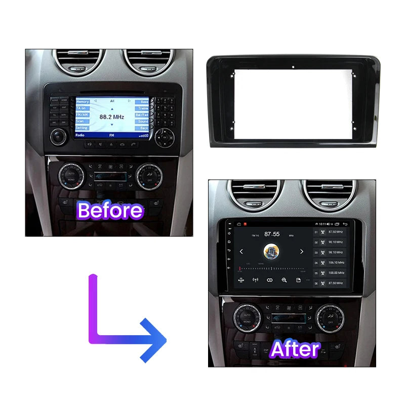 2 Din Car Radio Fascia for Mercedes Benz CLASS ML W164 X164 ML350 ML300 GL500 ML320 ML280  | AUTOKITSHOP