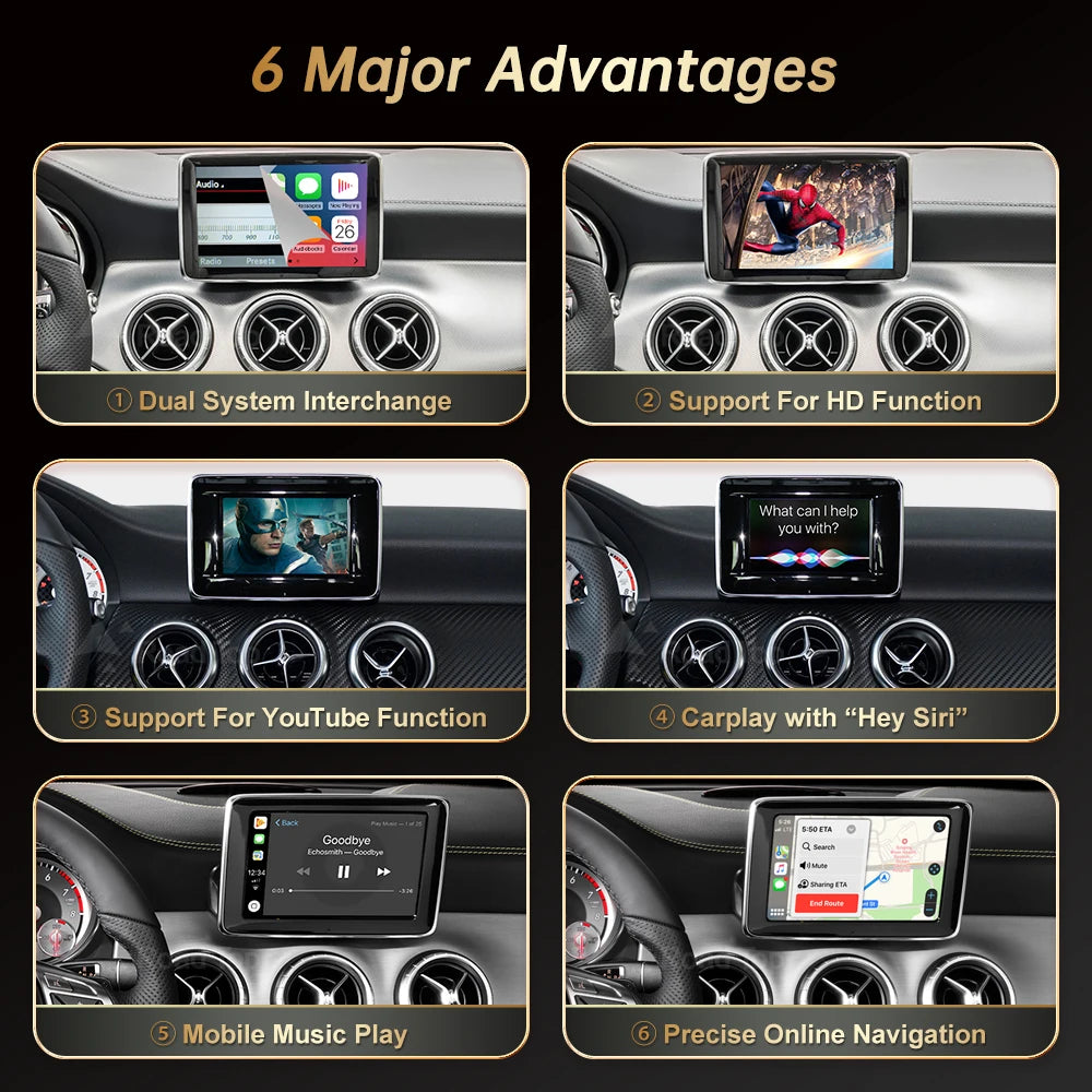 Carplay Wireless for Mercedes Benz A W176 GLA CLA B C Class W204 2011-2015 NTG 4.5 4.7 Mir