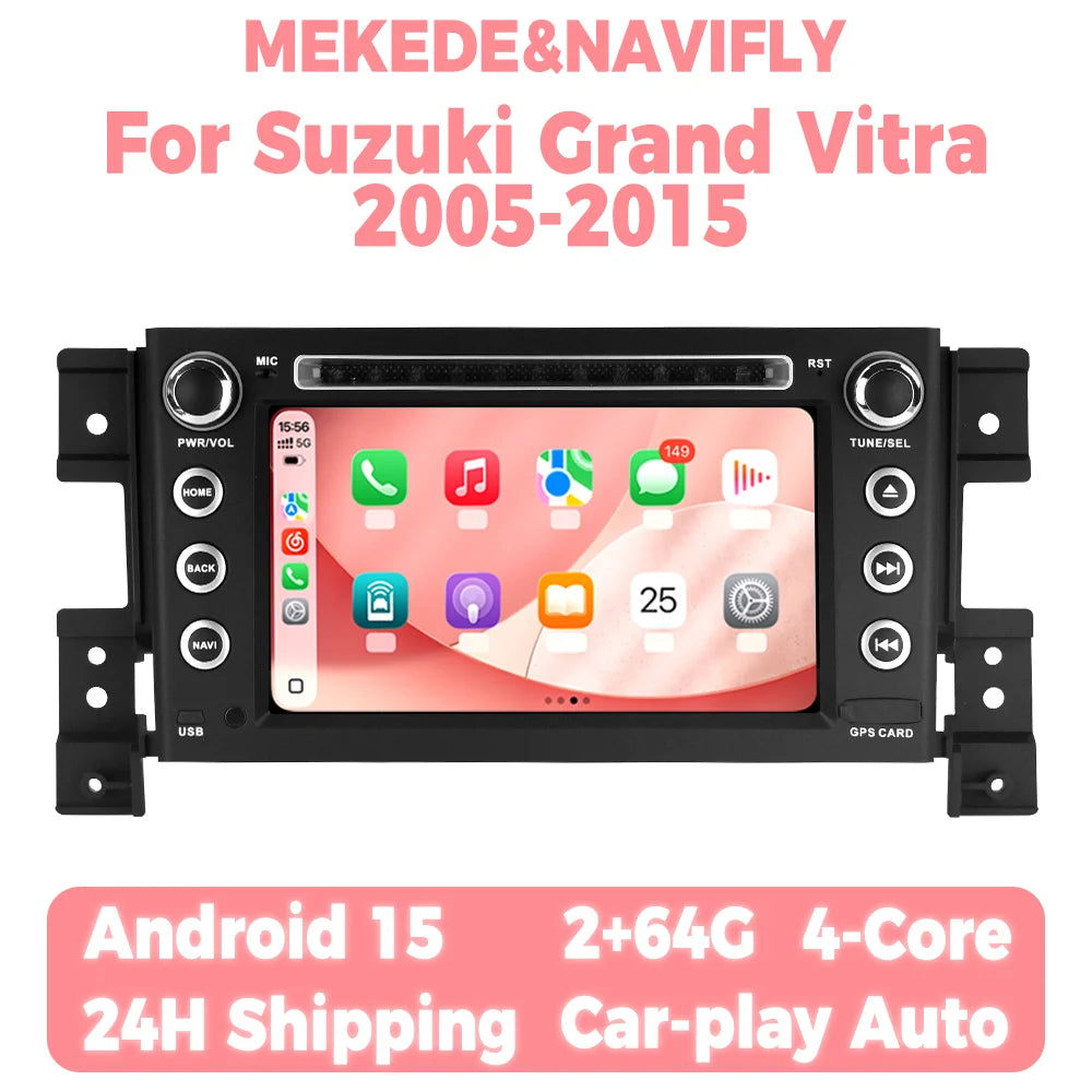 Android 15 Car Radio For Suzuki Grand Vitra 2005-2015 GPS Multimedia Player 7inch Car inte
